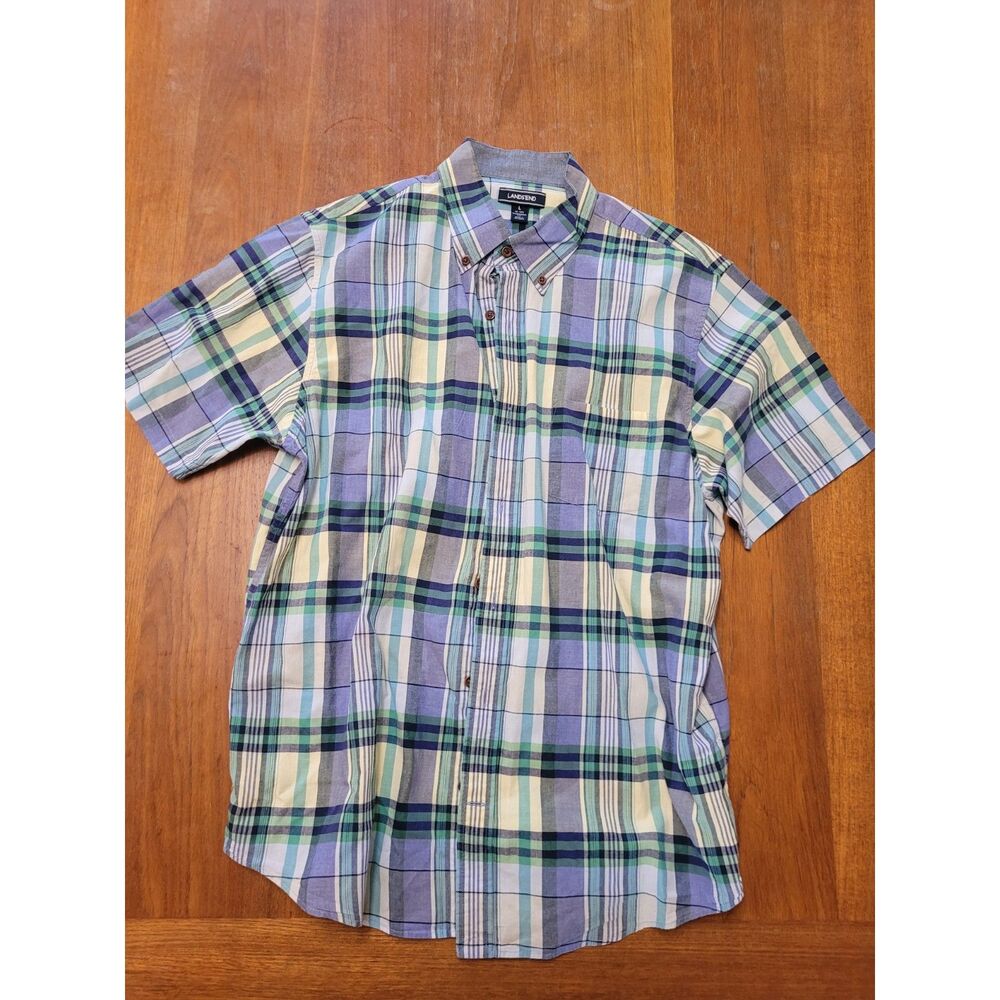 Lands' End Short Sleeve Button Up Shirt Large